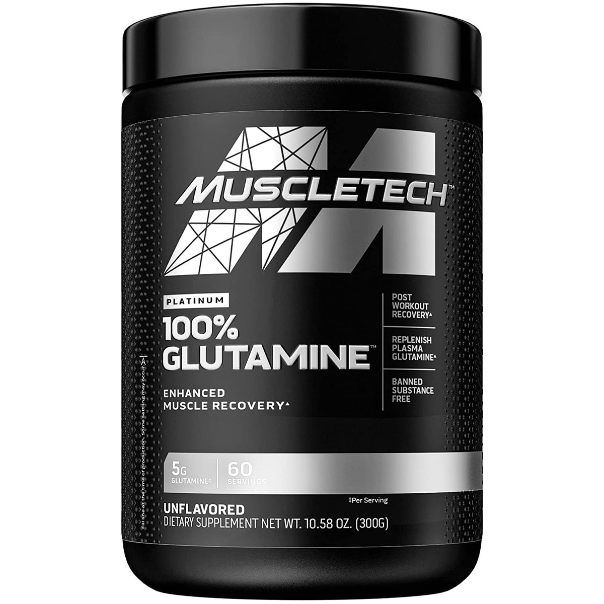 Muscletech Platinum Glutamine, 5 Gm Pure Glutamine, Supports Muscle Recovery