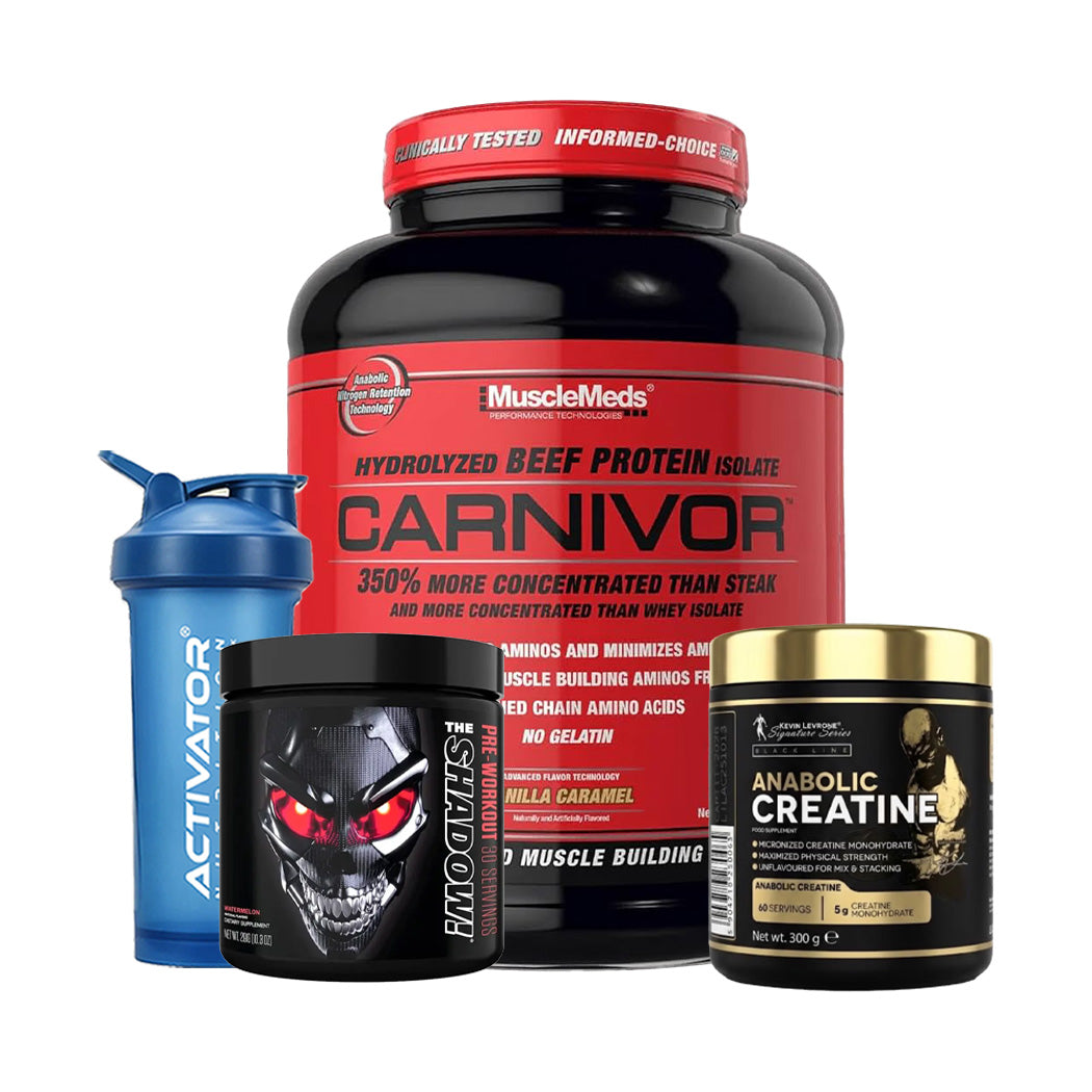 MuscleMeds Carnivor Beef Isolate + Anabolic Creatine + The Shadow + Protein Shaker