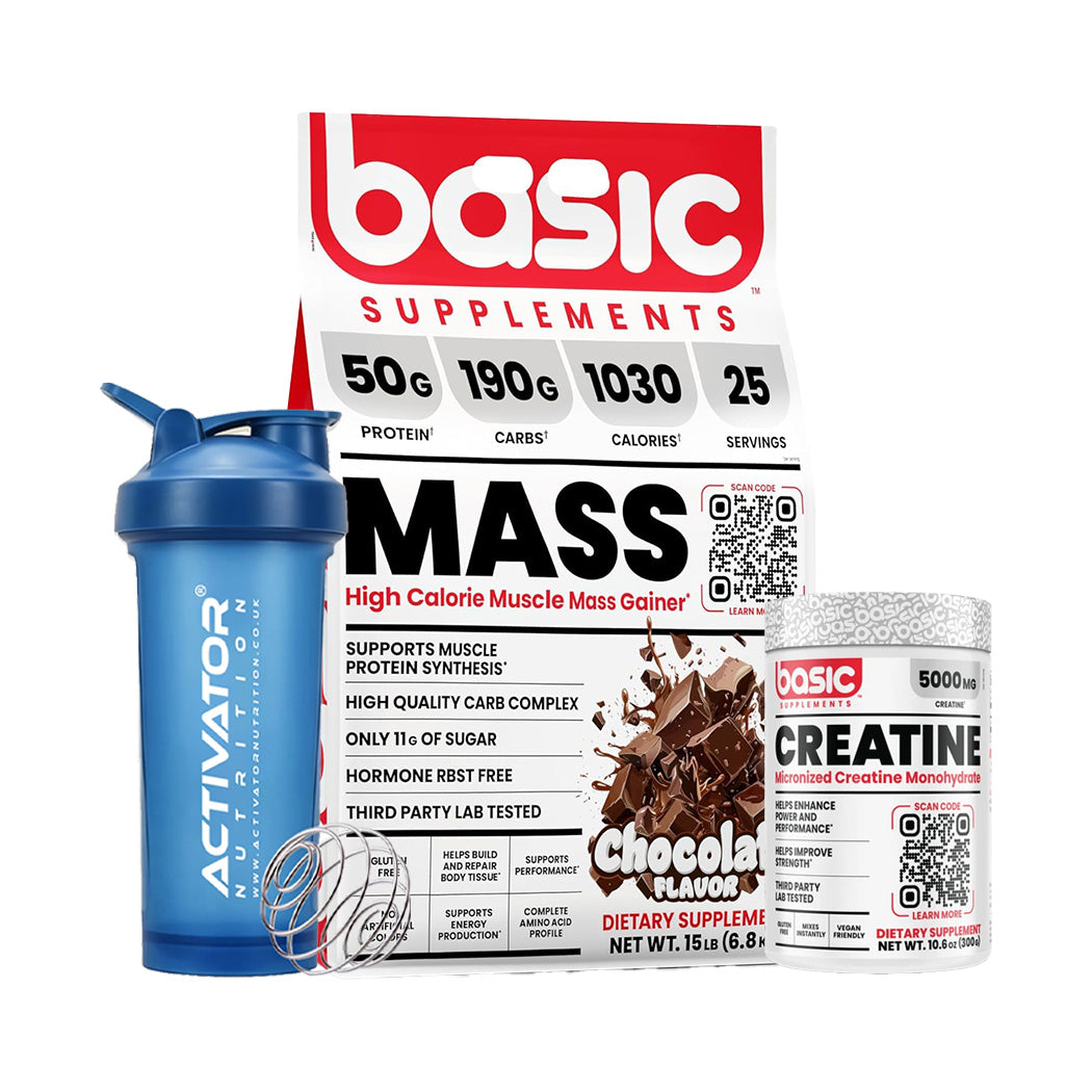 Basic Supplements Mass + Creatine + Protein Shaker