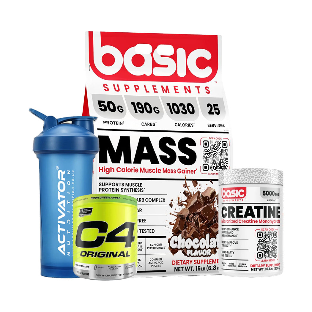 Basic Supplements Mass + Creatine + C4 Original + Protein Shaker