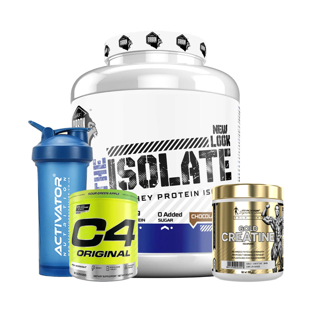 Gibbon The Isolate + Gold Creatine + C4 Original + Protein Shaker