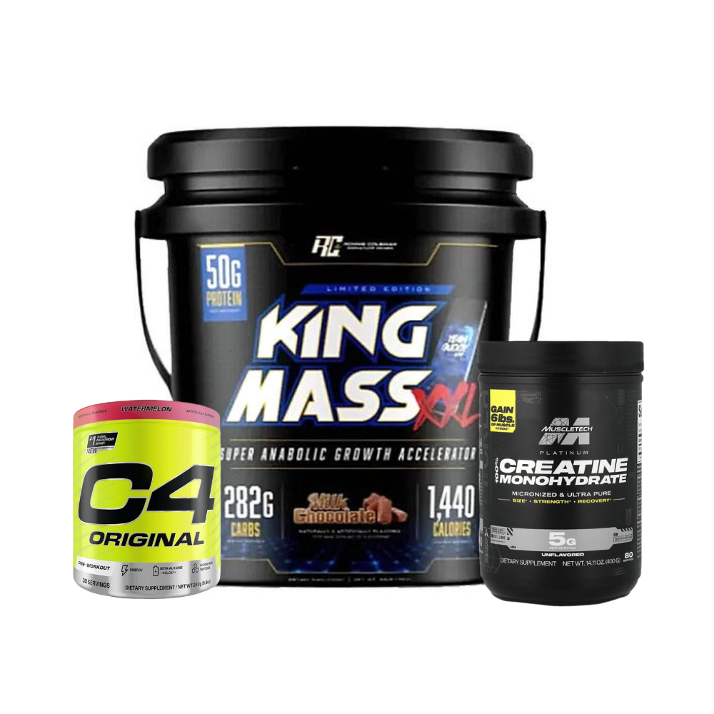 Ronnie Coleman King Mass XXL, MuscleTech Platinum Creatine, C4 Pre-workout