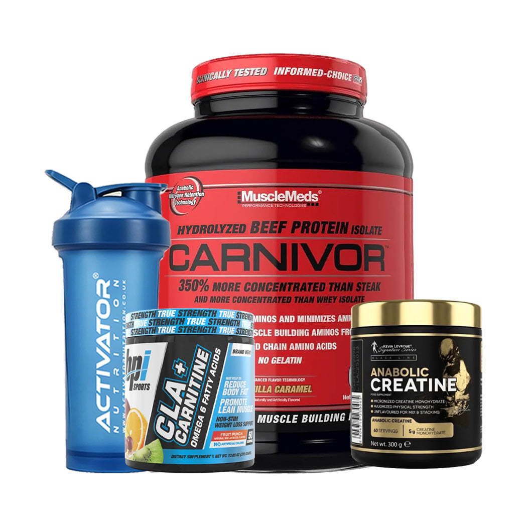 MuscleMeds Carnivor Beef Isolate + Anabolic Creatine + CLA + Carnitine + Protein Shaker