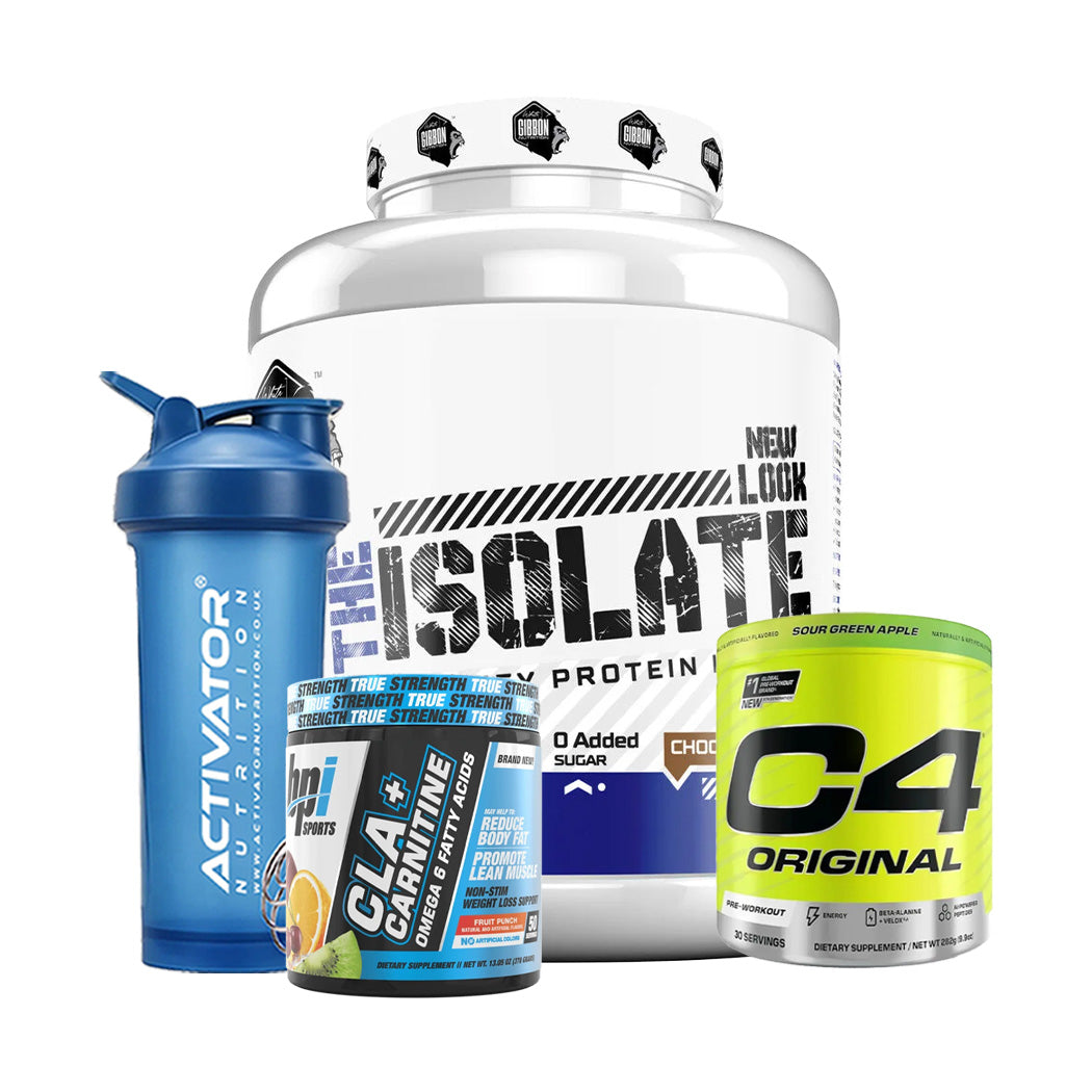 Gibbon Nutrition The Isolate + CLA + Carnitine + C4 Original + Protein Shaker