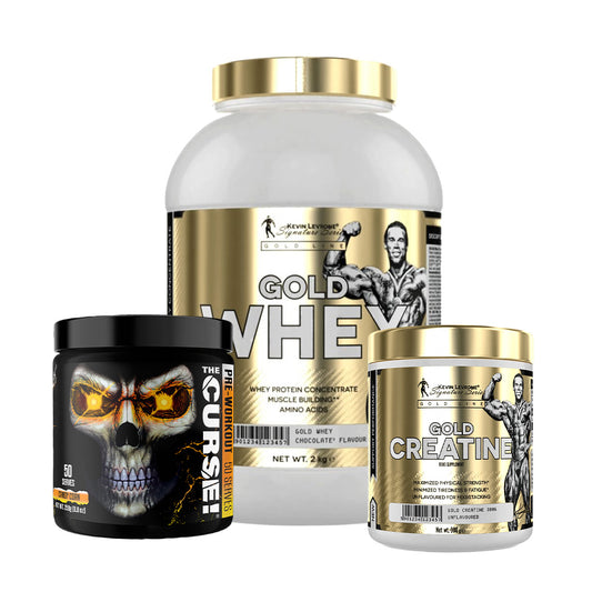 Kevin Levrone 100% Gold Whey, Kevin Levrone Gold Creatine, JNX Sports The Curse pre-workout