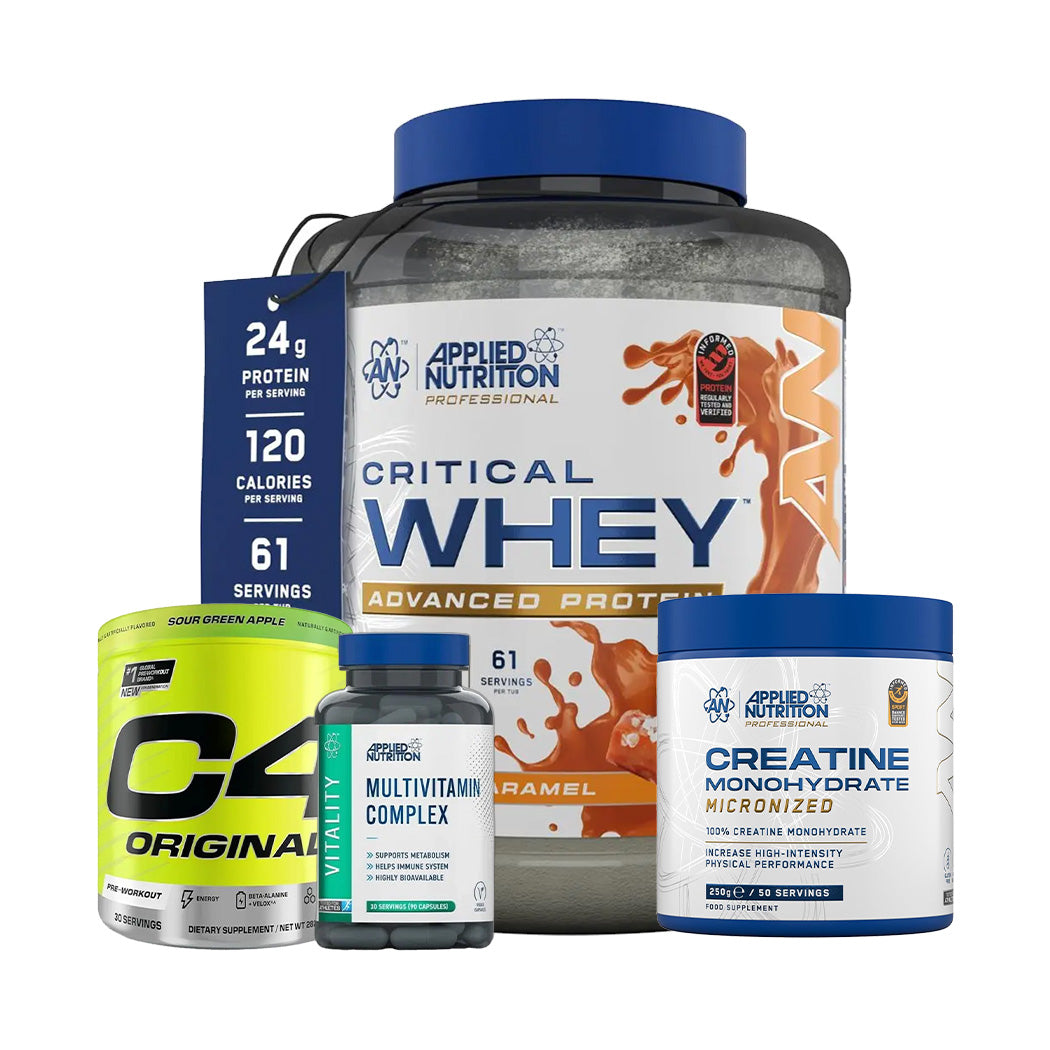 Applied Nutrition Critical Whey + Micronized Creatine + Cellucor C4 + Multivitamin Complex
