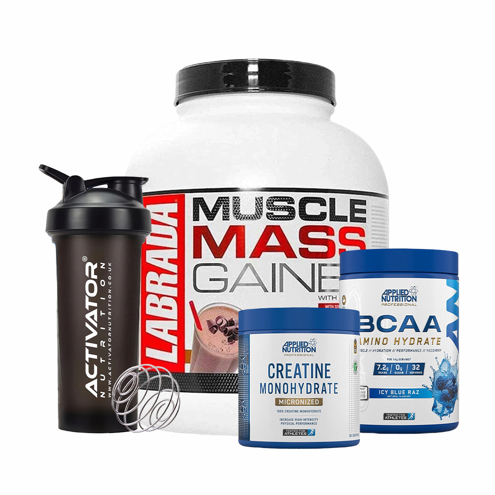 Labrada Nutrition Muscle Mass Gainer, BCAA Amino Hydrate, Creatine Monohydrate Micronized
