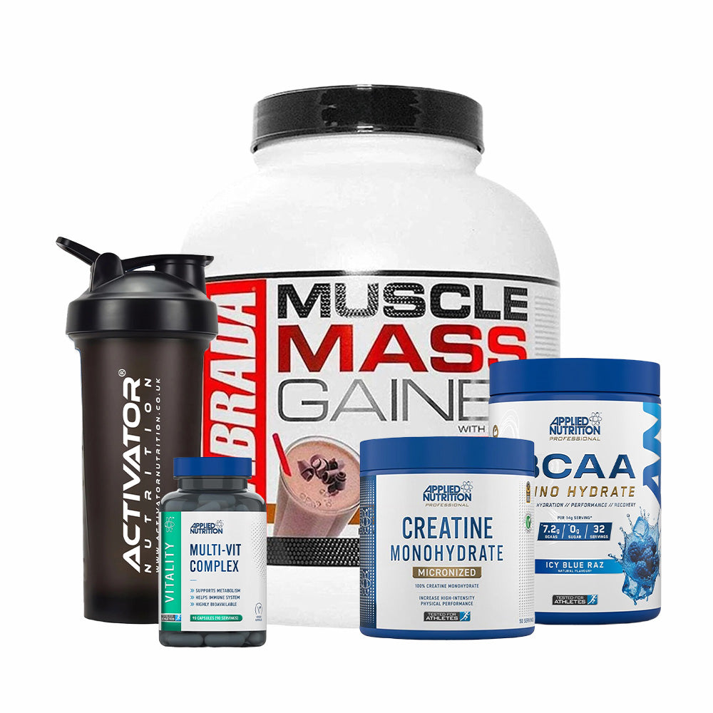 Labrada Nutrition Muscle Mass Gainer, BCAA Amino Hydrate, Creatine Monohydrate Micro, Multi Vitamin Complex, Protein Shaker Bottle