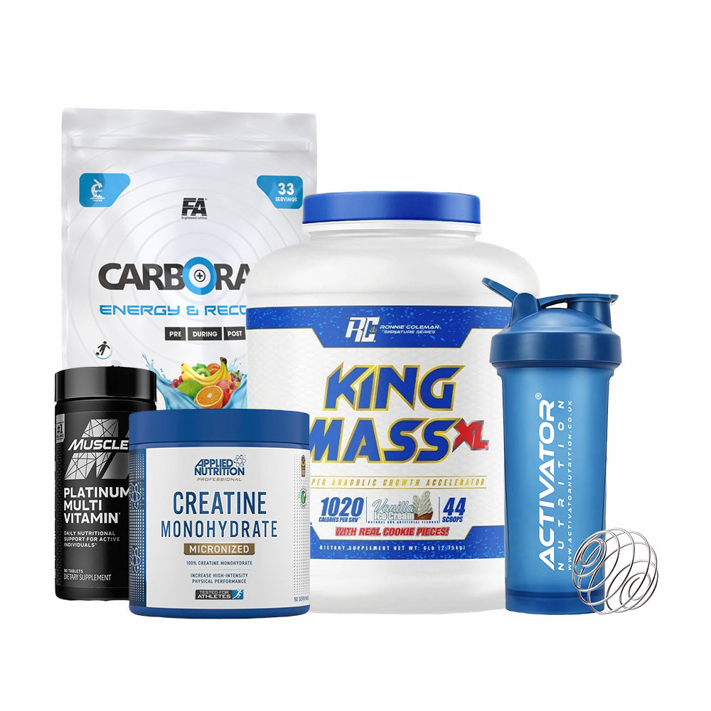Ronnie Coleman Signature Series King Mass XL, Creatine Monohydrate, Platinum Multivitamin, Carborade, Protein Shaker Bottle