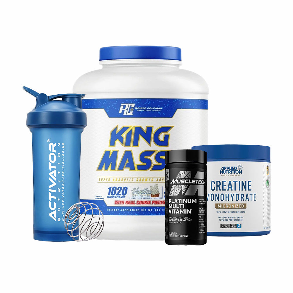 Ronnie Coleman Signature Series King Mass XL, Creatine Monohydrate, Platinum Multivitamin, Protein Shaker Bottle